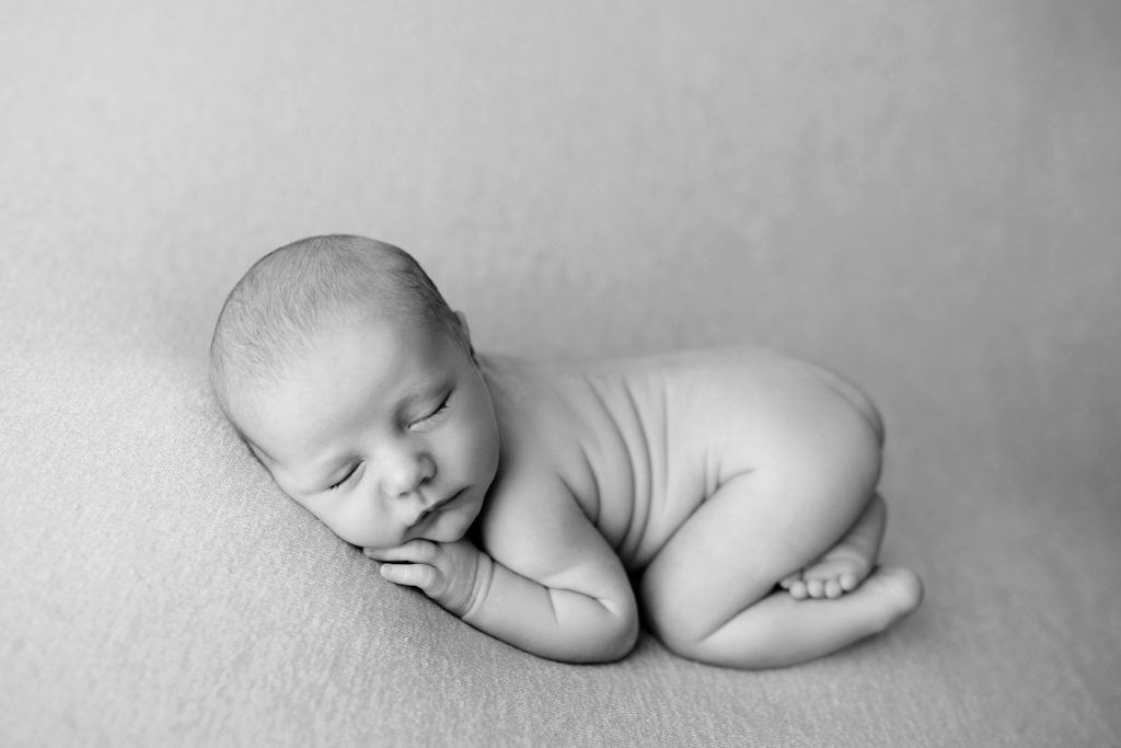 black and white newborn photography on a blanket studio newborn baby photography springville al
